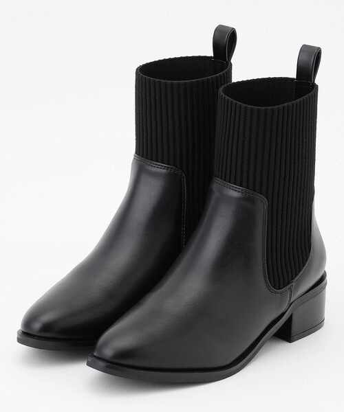 ANY(エニィ)の「ニットコンビブーツ(ブーツ・レディース・ブラック系・MEDIUM/LARGE)」の9枚目の写真