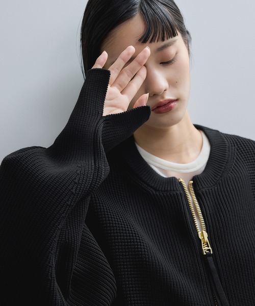 ADAM ET ROPE'（アダムエロペ）の「【WEB限定】・【サステナブル】ジップニットカーディガン（カーディガン/ボレロ・レディース・ダークブラウン/ブラック/カーキ・FREE）」の10枚目の写真