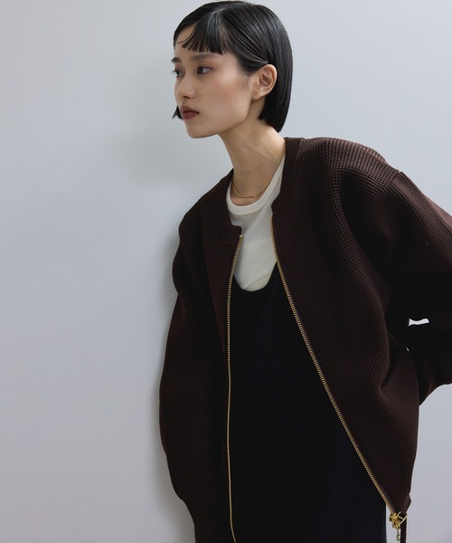 【新品】ADAM ET ROPE アダム エ ロペ ジップカーディガン M ADAM ET ROPE\u0027（アダムエロペ）の「モヘヤＺＩＰカーディガン