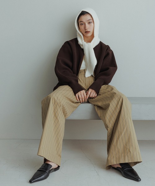 WEB限定】・【サステナブル】ジップニットカーディガン（カーディガン