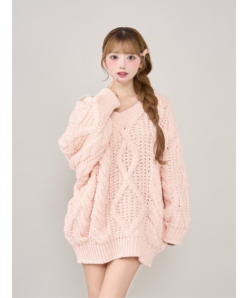 darich ルーズケーブルローゲージニットチュニック ルーズケーブルローゲージニットチュニック（チュニック