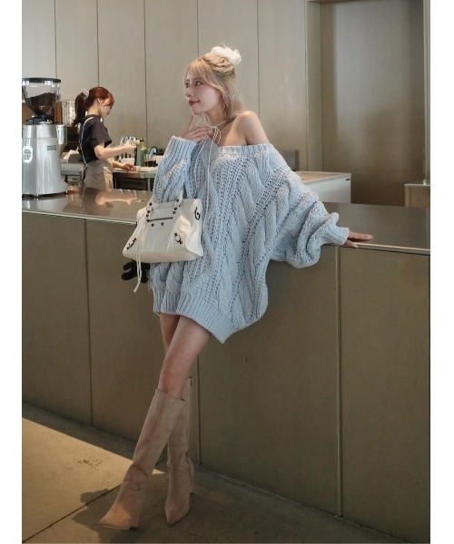 darich ルーズケーブルローゲージニットチュニック ルーズケーブルローゲージニットチュニック（チュニック