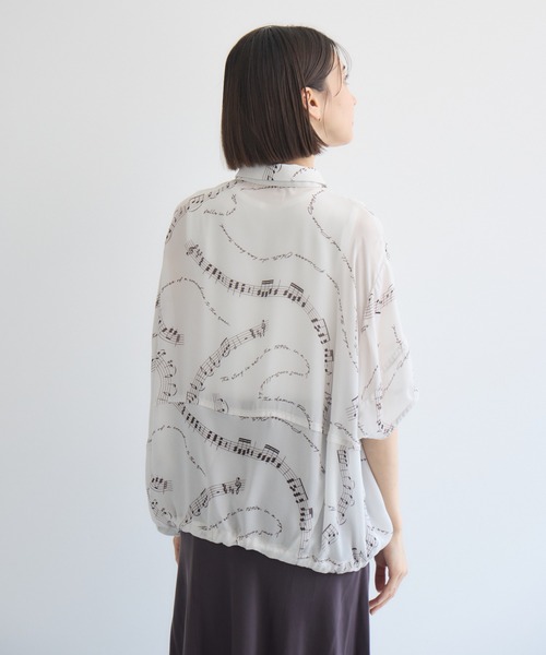 KATHARINE ROSS（キャサリンロス）の「【KATHARINE ROSS】音符プリントブラウス（シャツ/ブラウス・レディース・ブラック/ライトグレー・MEDIUM）」の20枚目の写真