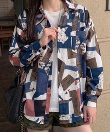 【UNISEX】総柄アソートビッグシルエットシャツ