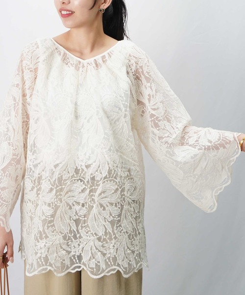 LUCA/LADY LUCK LUCA（ルカ/レディラックルカ）の「LC/LLL 前後2WAYオーバーレースブラウス（シャツ/ブラウス・レディース・ブラック/アイボリー・FREE）」の11枚目の写真