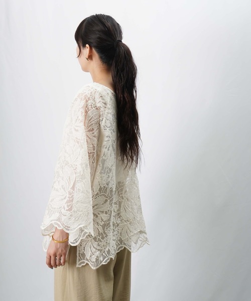 LUCA/LADY LUCK LUCA（ルカ/レディラックルカ）の「LC/LLL 前後2WAYオーバーレースブラウス（シャツ/ブラウス・レディース・ブラック/アイボリー・FREE）」の12枚目の写真