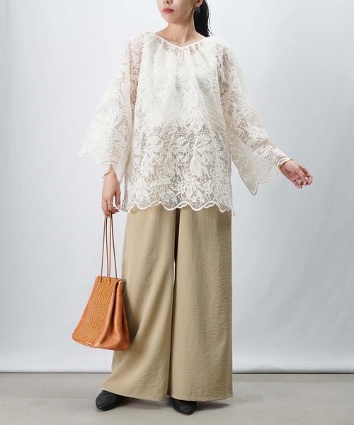 LUCA/LADY LUCK LUCA（ルカ/レディラックルカ）の「LC/LLL 前後2WAYオーバーレースブラウス（シャツ/ブラウス・レディース・ブラック/アイボリー・FREE）」の10枚目の写真