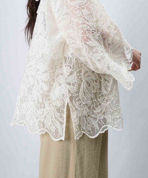 LUCA/LADY LUCK LUCA（ルカ/レディラックルカ）の「LC/LLL 前後2WAYオーバーレースブラウス（シャツ/ブラウス・レディース・ブラック/アイボリー・FREE）」の20枚目の写真