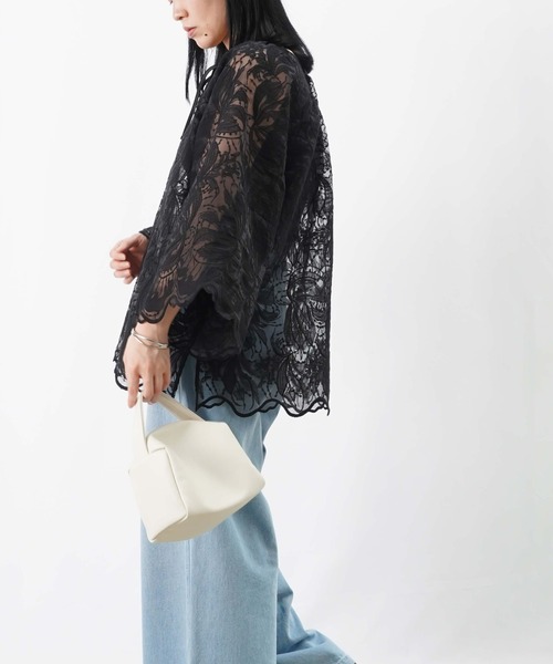 LUCA/LADY LUCK LUCA（ルカ/レディラックルカ）の「LC/LLL 前後2WAYオーバーレースブラウス（シャツ/ブラウス・レディース・ブラック/アイボリー・FREE）」の5枚目の写真