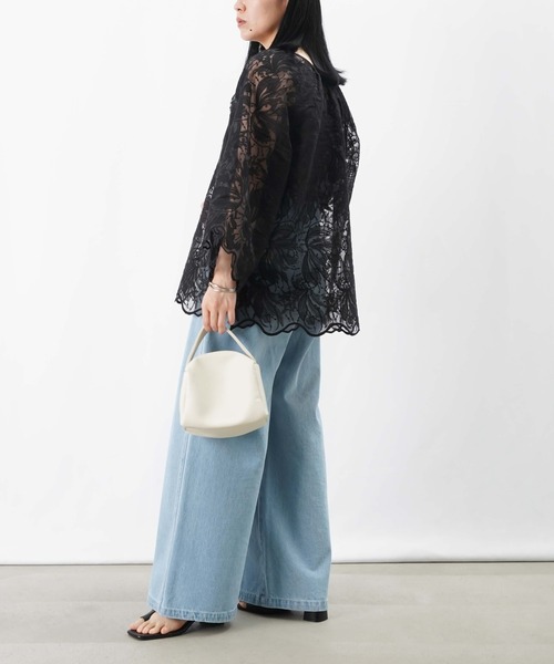 LUCA/LADY LUCK LUCA（ルカ/レディラックルカ）の「LC/LLL 前後2WAYオーバーレースブラウス（シャツ/ブラウス・レディース・ブラック/アイボリー・FREE）」の6枚目の写真