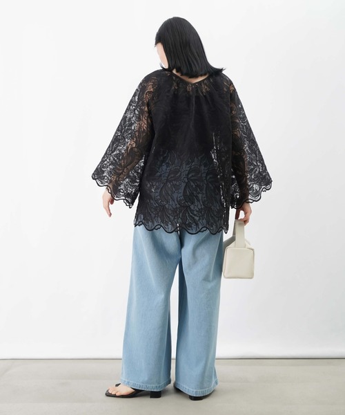 LUCA/LADY LUCK LUCA（ルカ/レディラックルカ）の「LC/LLL 前後2WAYオーバーレースブラウス（シャツ/ブラウス・レディース・ブラック/アイボリー・FREE）」の7枚目の写真