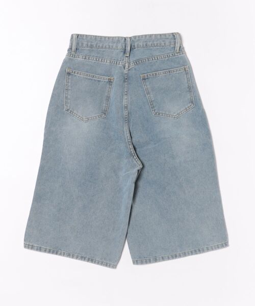 urge：（アージコロン ）の「【URGE：】ハイウエスト ハーフ丈 ワイド デニム パンツ（デニムパンツ・レディース・ライトブルー/ブルー・SMALL/MEDIUM/LARGE/X-LARGE）」の3枚目の写真