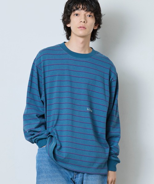 L.L.Bean（エルエルビーン）の「【JAPAN EDITION】ユニオン・ロングスリーブ・ストライプ・ティ（Tシャツ/カットソー・メンズ・グレー系その他2/ブルー系その他/パープル系その他/グレー系その他・SMALL/MEDIUM/LARGE）」の2枚目の写真