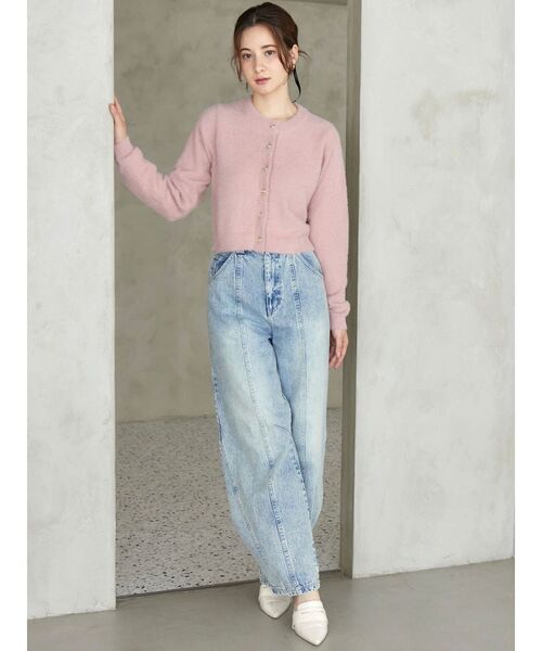 CALNAMUR(カルナムール)の「ローズボタンシャギーニットカーディガン(カーディガン/ボレロ・レディース・ホワイト/ピンク/ブラウン・FREE)」の11枚目の写真