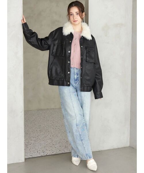 CALNAMUR(カルナムール)の「ローズボタンシャギーニットカーディガン(カーディガン/ボレロ・レディース・ホワイト/ピンク/ブラウン・FREE)」の13枚目の写真