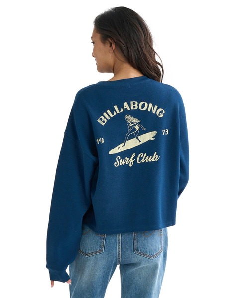 BILLABONG(ビラボン)の「BILLABONG レディース CATCH FEELINGS LS TEE ロンT 【2025年秋冬モデル】/ビラボン調温機能バックプリント長袖ワッフルロンT(Tシャツ/カットソー・レディース・ヘザーグレー/ネイビー/アイボリー・MEDIUM/LARGE)」の1枚目の写真