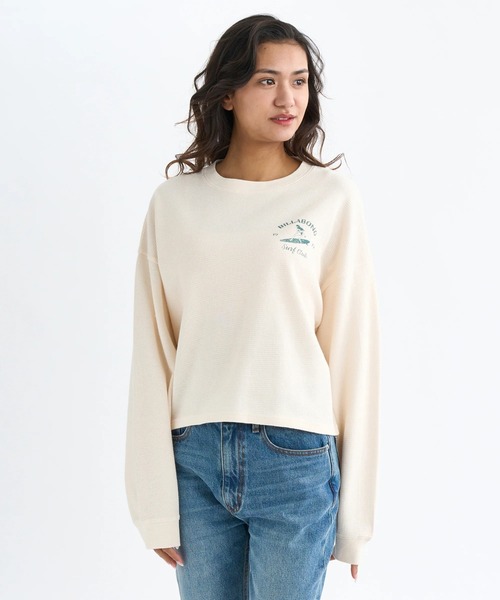 BILLABONG(ビラボン)の「BILLABONG レディース CATCH FEELINGS LS TEE ロンT 【2025年秋冬モデル】/ビラボン調温機能バックプリント長袖ワッフルロンT(Tシャツ/カットソー・レディース・ヘザーグレー/ネイビー/アイボリー・MEDIUM/LARGE)」の9枚目の写真