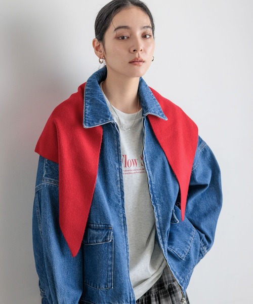 LOWRYS FARM（ローリーズファーム）の「デニムＺＩＰブルゾン  570749（デニムジャケット・レディース・ブラック/ブルー・FREE）」の18枚目の写真