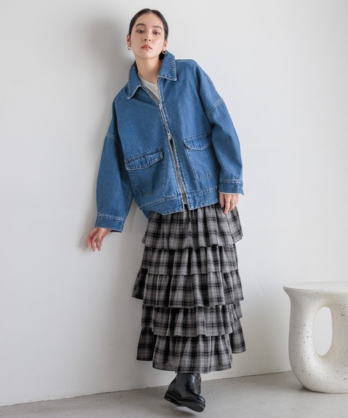 セール】デニムZIPブルゾン 570749（デニムジャケット）｜LOWRYS