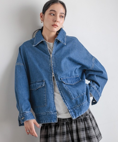 セール】デニムZIPブルゾン 570749（デニムジャケット）｜LOWRYS