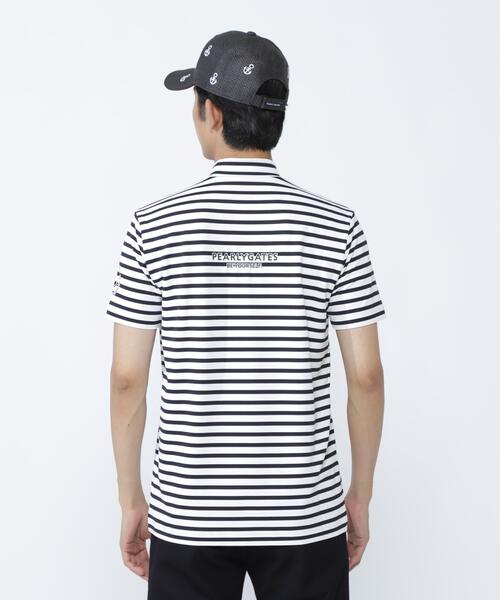 PEARLY GATES(パーリーゲイツ)の「【PEARLY GATES】ボーダー柄 PG is PG ベアカノコ半袖ハイネックカットソー <ボーダー柄>(Tシャツ/カットソー・メンズ・ホワイト系その他・MEDIUM/X-LARGE/LARGE)」の5枚目の写真