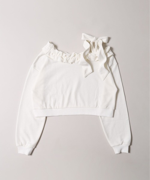 PHILLY（フィリー）の「《秋冬新作★》ビッグリボンワンショルスウェット（スウェット・レディース・ブラック/ホワイト/グレー・FREE）」の18枚目の写真