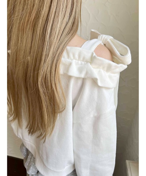 PHILLY（フィリー）の「《秋冬新作★》ビッグリボンワンショルスウェット（スウェット・レディース・ブラック/ホワイト/グレー・FREE）」の7枚目の写真