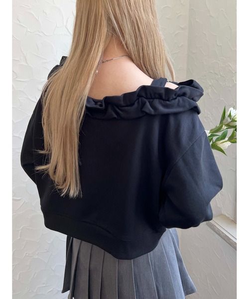 PHILLY（フィリー）の「《秋冬新作★》ビッグリボンワンショルスウェット（スウェット・レディース・ブラック/ホワイト/グレー・FREE）」の10枚目の写真