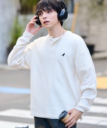 KANGOL（カンゴール）の「【25年秋冬新作】【KANGOL】別注ワッフルBIGロンT ヘンリーネック/バックロゴ（Tシャツ/カットソー・メンズ）」