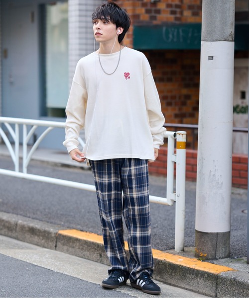 KANGOL(カンゴール)の「【KANGOL】別注ワッフルBIGロンT ヘンリーネック/バックロゴ(Tシャツ/カットソー・メンズ・その他1/その他2/アイボリー/ブラック・M/L/XL)」の8枚目の写真