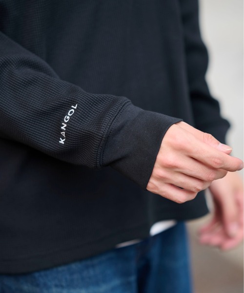 KANGOL(カンゴール)の「【KANGOL】別注ワッフルBIGロンT ヘンリーネック/バックロゴ(Tシャツ/カットソー・メンズ・その他1/その他2/アイボリー/ブラック・M/L/XL)」の15枚目の写真