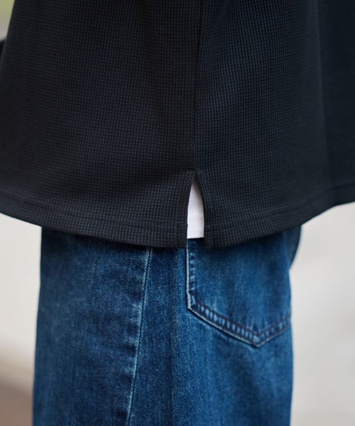 KANGOL(カンゴール)の「【KANGOL】別注ワッフルBIGロンT ヘンリーネック/バックロゴ(Tシャツ/カットソー・メンズ・その他1/その他2/アイボリー/ブラック・M/L/XL)」の16枚目の写真