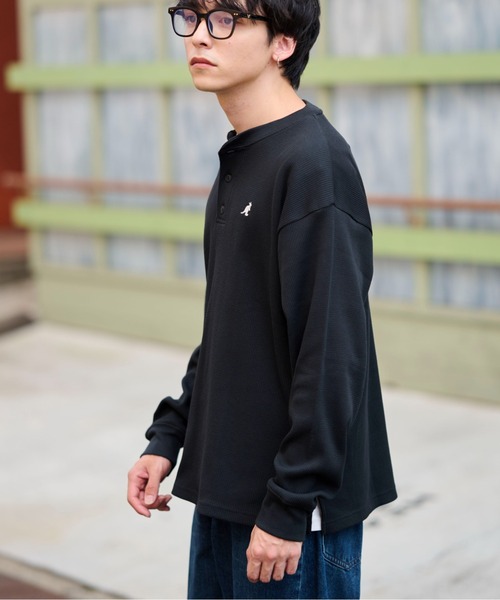 KANGOL(カンゴール)の「【KANGOL】別注ワッフルBIGロンT ヘンリーネック/バックロゴ(Tシャツ/カットソー・メンズ・その他1/その他2/アイボリー/ブラック・M/L/XL)」の22枚目の写真