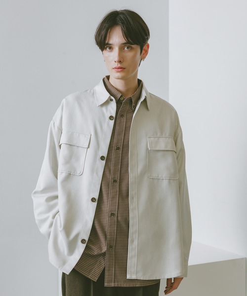 セール】ツイードライクビッグシャツジャケット（ブルゾン）｜RAGEBLUE