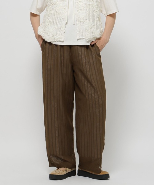 niko and…ニコアンド ストライプパジャパンツ ブルー てぃら愛用