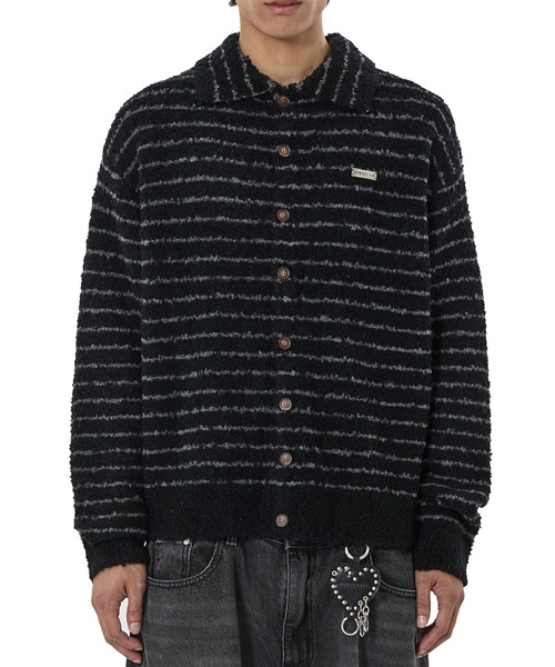 OY（オーワイ）の「『OY/オーワイ』STRIPED BOUCLE COLLAR KNIT CARDIGAN/ブークレーストライプ ニットカーディガン（カーディガン/ボレロ・レディース・アイボリー/ブラック・L/M）」の14枚目の写真