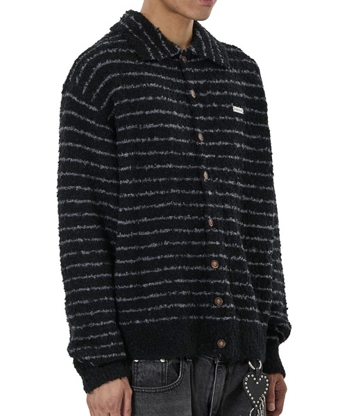 OY（オーワイ）の「『OY/オーワイ』STRIPED BOUCLE COLLAR KNIT CARDIGAN/ブークレーストライプ ニットカーディガン（カーディガン/ボレロ・レディース・アイボリー/ブラック・L/M）」の15枚目の写真