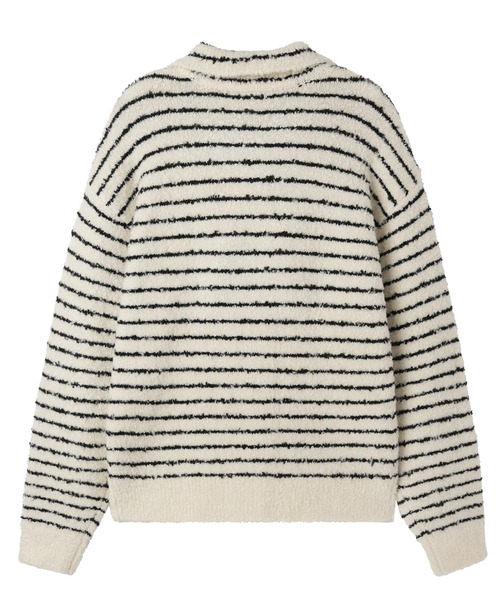OY（オーワイ）の「『OY/オーワイ』STRIPED BOUCLE COLLAR KNIT CARDIGAN/ブークレーストライプ ニットカーディガン（カーディガン/ボレロ・レディース・アイボリー/ブラック・L/M）」の13枚目の写真