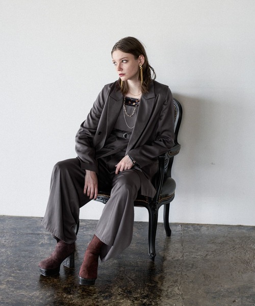 HARE（ハレ）の「2WAYフラワーガラベロアT(HARE)（Tシャツ/カットソー・レディース・ブルー/オレンジ/オフホワイト・FREE）」の6枚目の写真