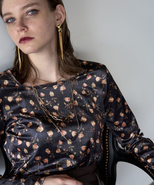 HARE（ハレ）の「2WAYフラワーガラベロアT(HARE)（Tシャツ/カットソー・レディース・ブルー/オレンジ/オフホワイト・FREE）」の14枚目の写真