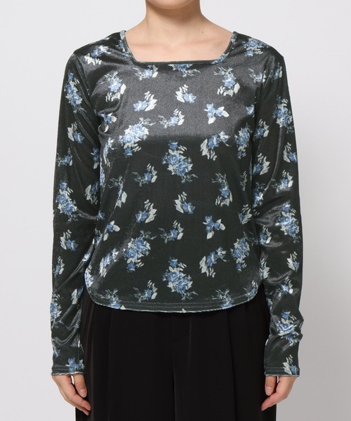 HARE（ハレ）の「2WAYフラワーガラベロアT(HARE)（Tシャツ/カットソー・レディース・ブルー/オレンジ/オフホワイト・FREE）」の20枚目の写真