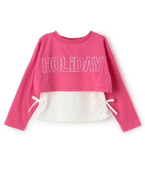 minimal（ミニマル）の「重ね着Tシャツ（Tシャツ/カットソー・キッズ・ライトカーキ/ピンク/ブラック・130cm/90cm/140cm/100cm/110cm/120cm）」の3枚目の写真