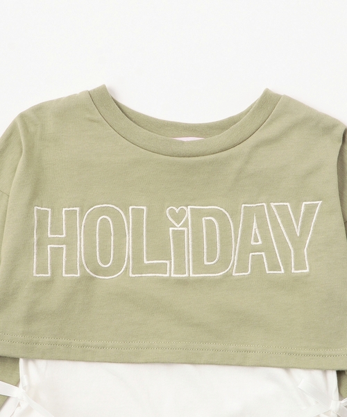 minimal（ミニマル）の「重ね着Tシャツ（Tシャツ/カットソー・キッズ・ライトカーキ/ピンク/ブラック・130cm/90cm/140cm/100cm/110cm/120cm）」の5枚目の写真