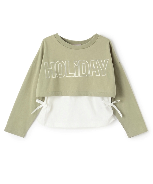 minimal（ミニマル）の「重ね着Tシャツ（Tシャツ/カットソー・キッズ・ライトカーキ/ピンク/ブラック・130cm/90cm/140cm/100cm/110cm/120cm）」の9枚目の写真