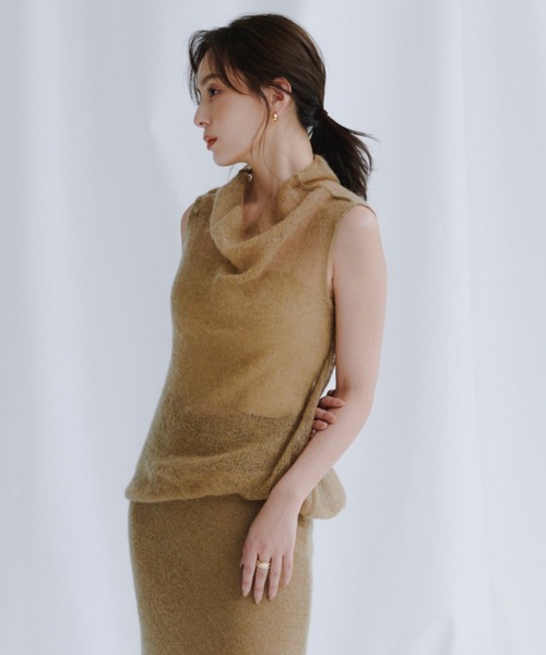セール】モヘアドレープニットトップス（ニット/セーター）｜anuans