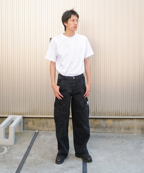 PRO CLUB （プロクラブ）の「【PROCLUB/プロクラブ】 ヘビーオンスデニムカーゴパンツ PRO CLUB DENIM CARGO BAGGY PANTS デニム カーゴ バギーパンツ PROCLUB デニムカーゴパンツ ストリート ミリタリー ジーンズ メンズ ワイドパンツ バギー ルーズフィット 32PC0606（カーゴパンツ・メンズ・ブラック/スカイブルー・32inch/30inch/36inch/34inch）」の17枚目の写真