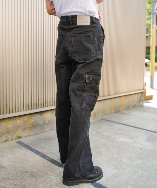 PRO CLUB （プロクラブ）の「【PROCLUB/プロクラブ】 ヘビーオンスデニムカーゴパンツ PRO CLUB DENIM CARGO BAGGY PANTS デニム カーゴ バギーパンツ PROCLUB デニムカーゴパンツ ストリート ミリタリー ジーンズ メンズ ワイドパンツ バギー ルーズフィット 32PC0606（カーゴパンツ・メンズ・ブラック/スカイブルー・32inch/30inch/36inch/34inch）」の7枚目の写真