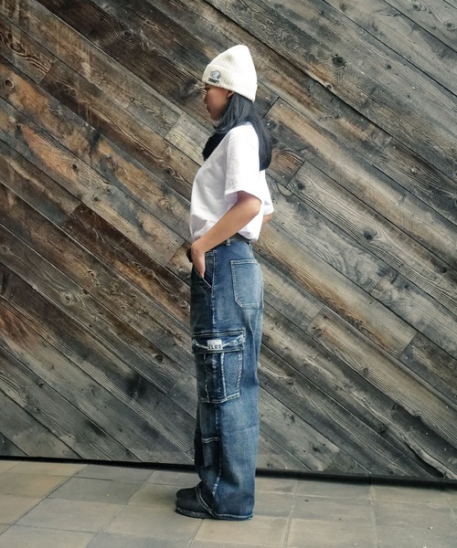 PRO CLUB （プロクラブ）の「【PROCLUB/プロクラブ】 ヘビーオンスデニムカーゴパンツ PRO CLUB DENIM CARGO BAGGY PANTS デニム カーゴ バギーパンツ PROCLUB デニムカーゴパンツ ストリート ミリタリー ジーンズ メンズ ワイドパンツ バギー ルーズフィット 32PC0606（カーゴパンツ・メンズ・ブラック/スカイブルー・32inch/30inch/36inch/34inch）」の11枚目の写真