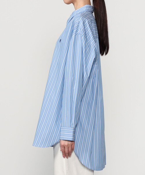 GYMPHLEX（ジムフレックス）の「Gymphlex | コットンポリエステル レギュラーカラーチュニックシャツ WOMEN（シャツ/ブラウス・レディース・ブルー系その他・12）」の10枚目の写真