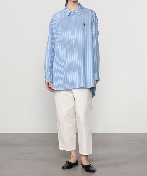 GYMPHLEX（ジムフレックス）の「Gymphlex | コットンポリエステル レギュラーカラーチュニックシャツ WOMEN（シャツ/ブラウス・レディース・ブルー系その他・12）」の14枚目の写真